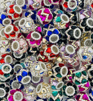 Heart Rhinestone & Pearl Statement Beads – Multi-Color Glam Beads for Pens, Jewelry & DIY Crafts