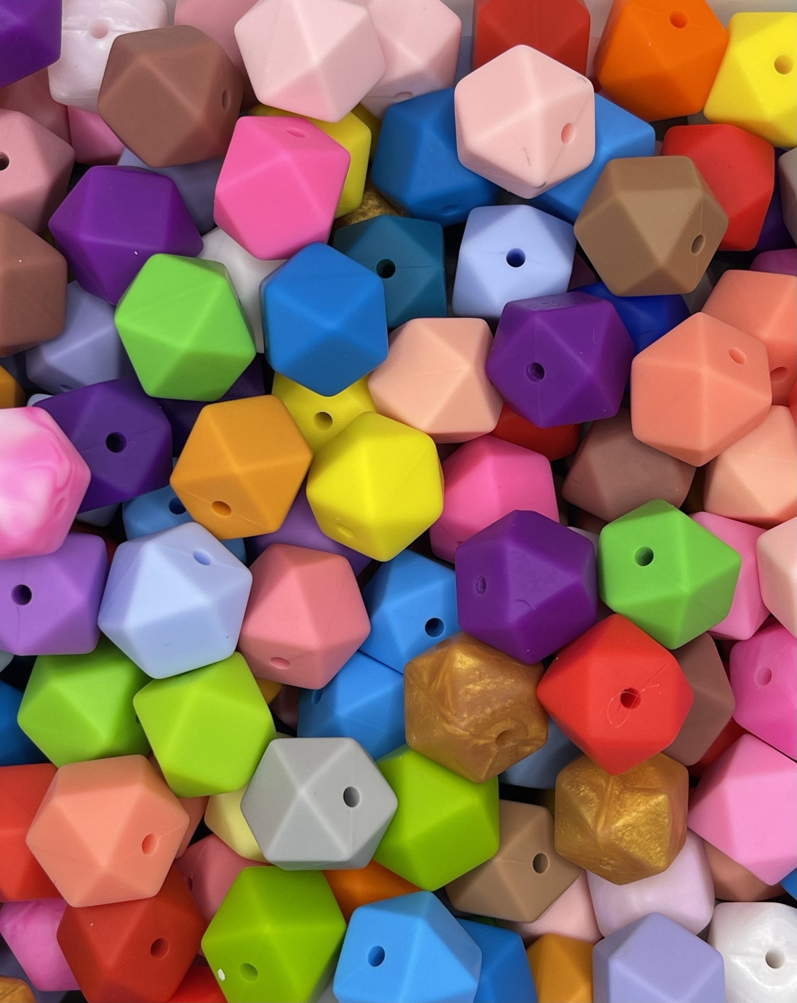 Hexagon Silicone Bead Mix