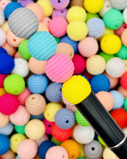 Colorful Honeycomb Silicone Bead Collection: Soft Touch Textured Beads for DIY Crafts.