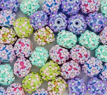 Rhinestone Flower Bouquet Beads – Pastel Floral Statement Beads for Pens & DIY Crafts