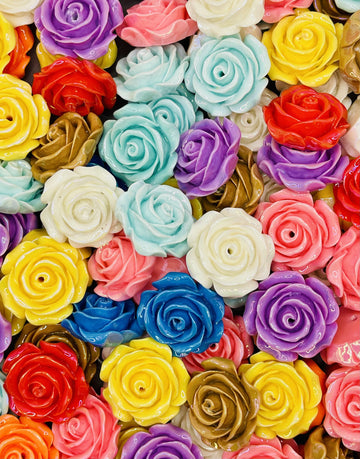 Acrylic Rose Beads – Glossy 3D Flower Beads for Pens, Jewelry & DIY Crafts