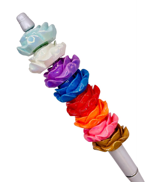 Acrylic Rose Beads – Glossy 3D Flower Beads for Pens, Jewelry & DIY Crafts