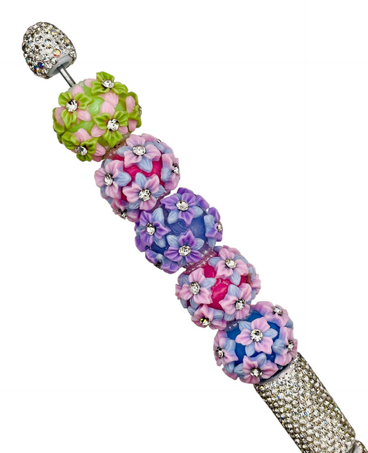 Rhinestone Flower Bouquet Beads – Pastel Floral Statement Beads for Pens & DIY Crafts