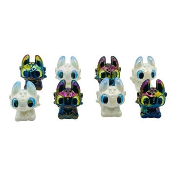 UV Acrylic Big-Eye Dragon Beads – Pearl & Rainbow