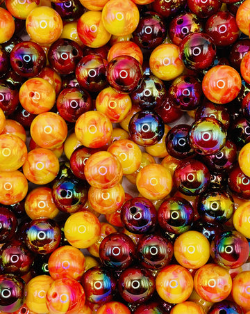 Lava Glow Bead Mix – Red, Yellow & Fiery Swirls