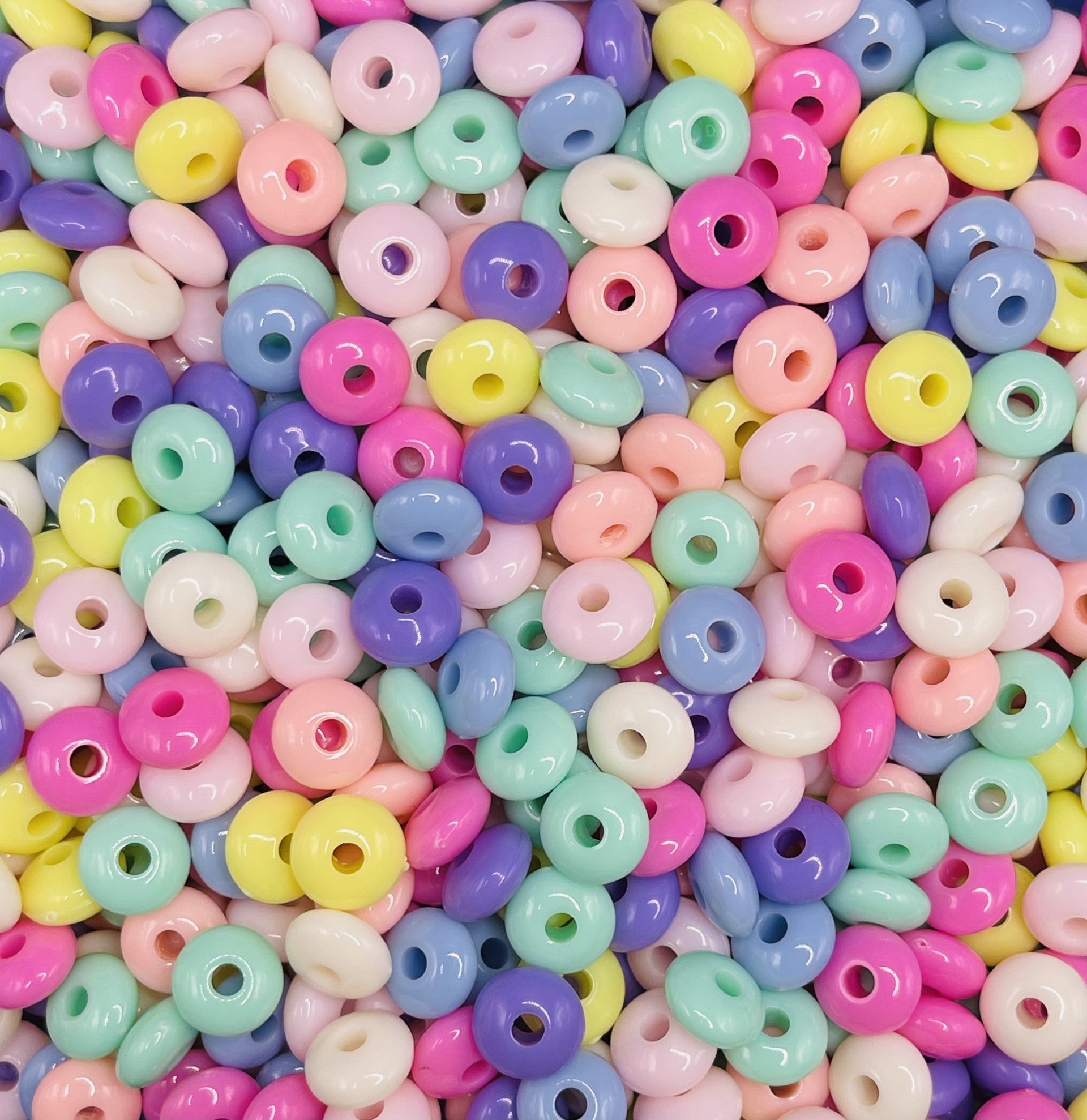 Pastel Lentil Spacer Beads - approx. 200 Pcs