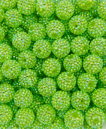 Lime Green Rhinestone Beads