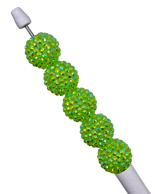 Lime Green Rhinestone Beads