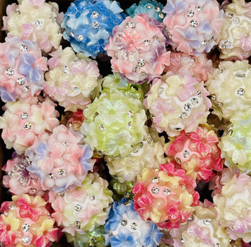 Lotus Flower Rhinestone Beads – Pastel Floral Statement Beads for Pens, Jewelry & DIY Crafts