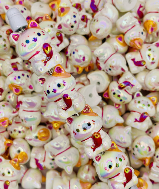 Lucky Cat Beads – Iridescent Maneki-Neko Beads!