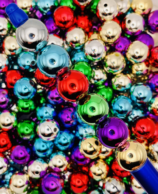 Shimmering Metallic Round Beads – Radiance for Your Creations