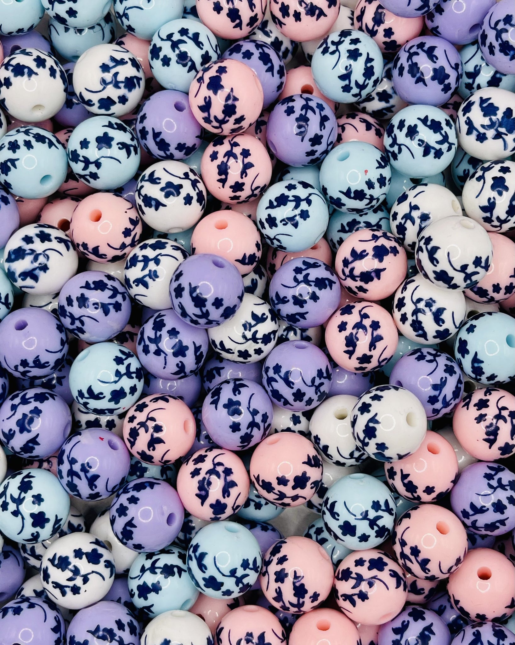 Pastel Vine Blossom Bead Mix