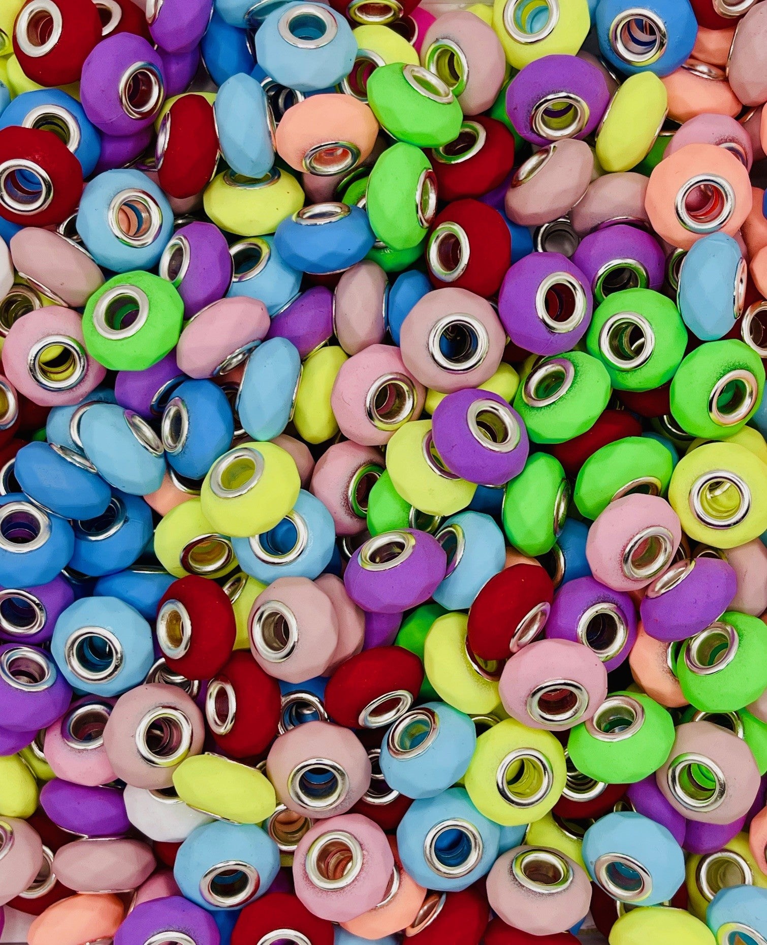 Diamond-Cut European Spacer Beads