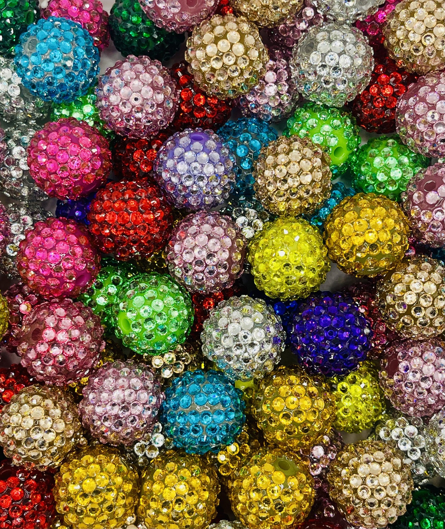 Multicolor Rhinestone Ball Beads for Pens, Keychains & Crafts