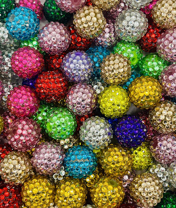 Multicolor Rhinestone Ball Beads for Pens, Keychains & Crafts