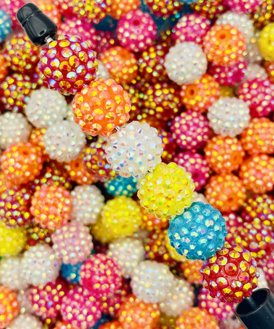 Multi Color Rhinestone Beads – Bling Disco Round Beads