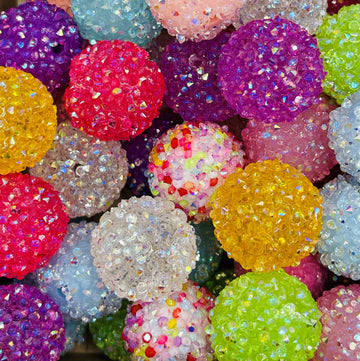 Multicolored Rhinestone Bubblegum Chunky Beads