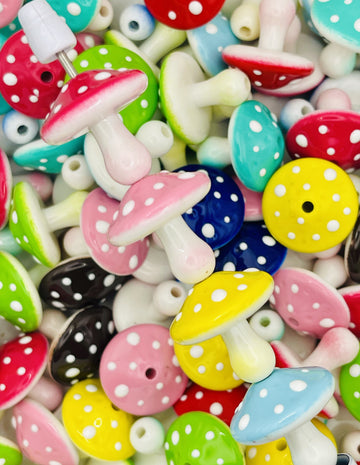 Colorful Polka Dot Mushroom Beads