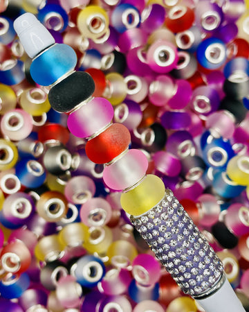 Ombre Frosted European Spacer Beads