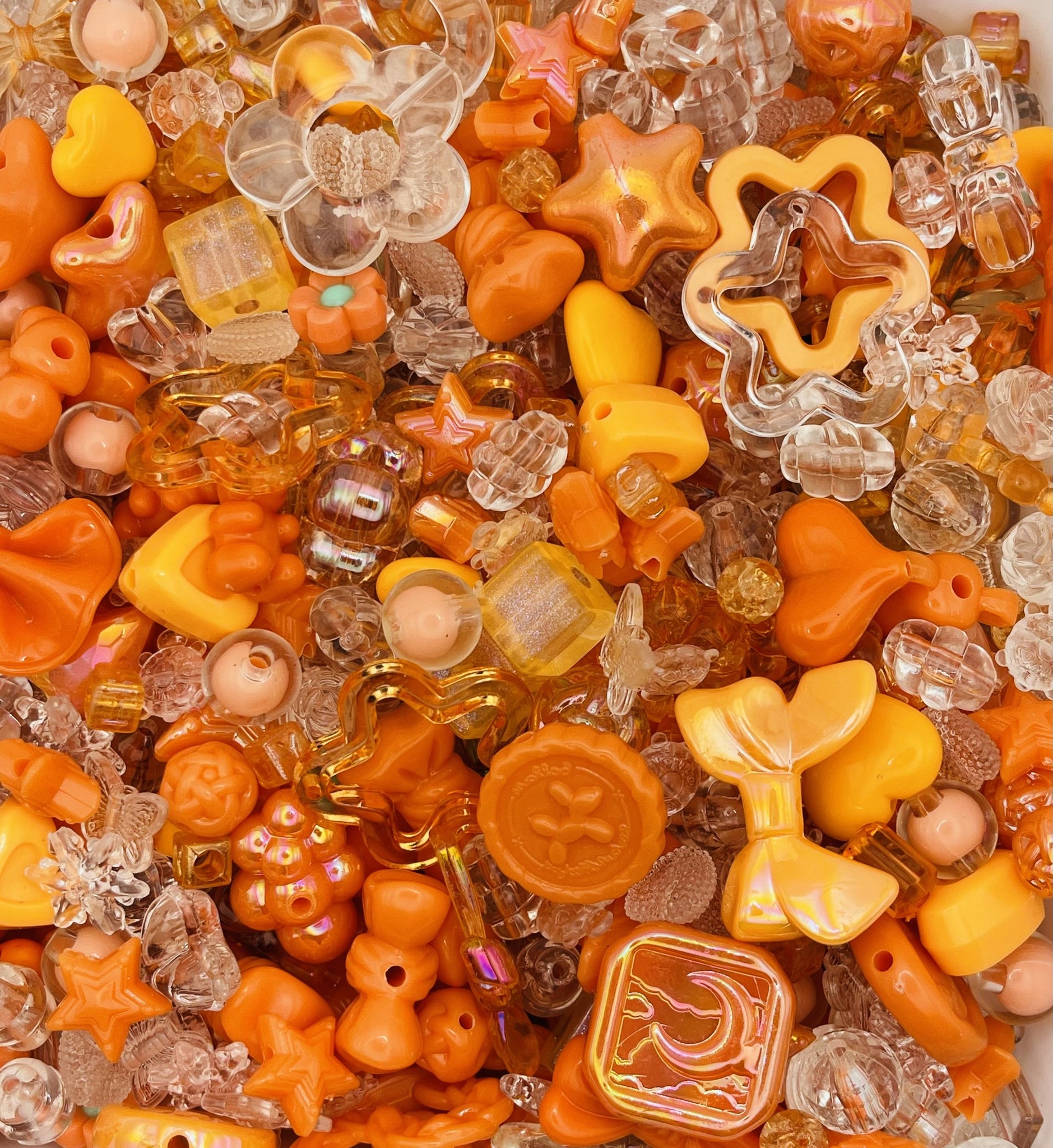 Orange Burst Bead Mix for Bracelets, Keychains, and Necklaces