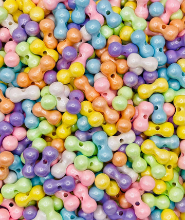 Pastel Pearl Bone Spacer Beads| Glossy Acrylic Connector Beads | DIY Beadable Pens, Keychains & Crafts