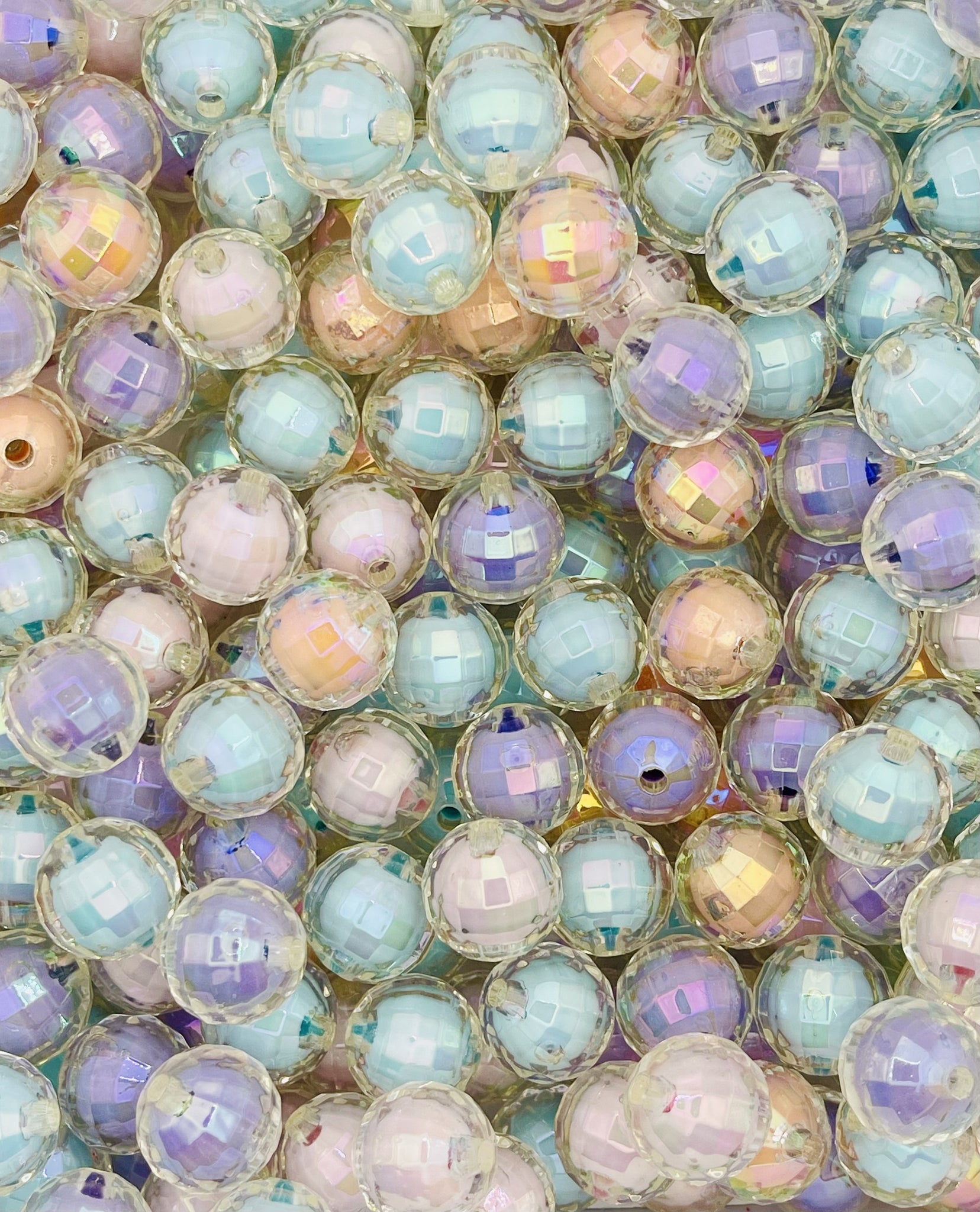 Pastel Pumpkin Beads – Iridescent Faceted Beads for Jewelry & DIY Crafts