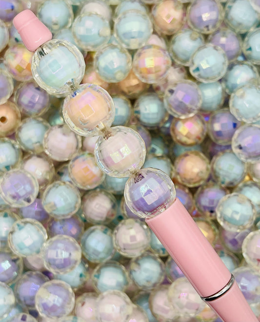 Pastel Pumpkin Beads – Iridescent Faceted Beads for Jewelry & DIY Crafts