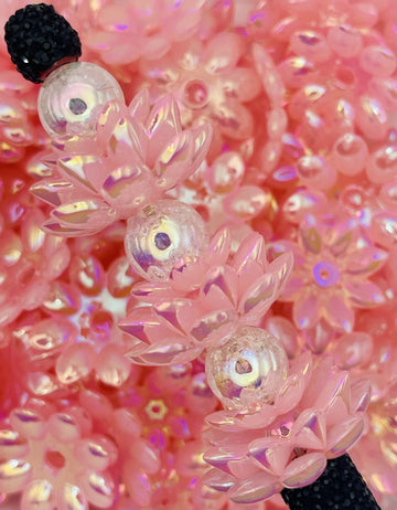 Stackable Lotus Flower Beads – Elegant Acrylic Toppers for Beadable Crafts