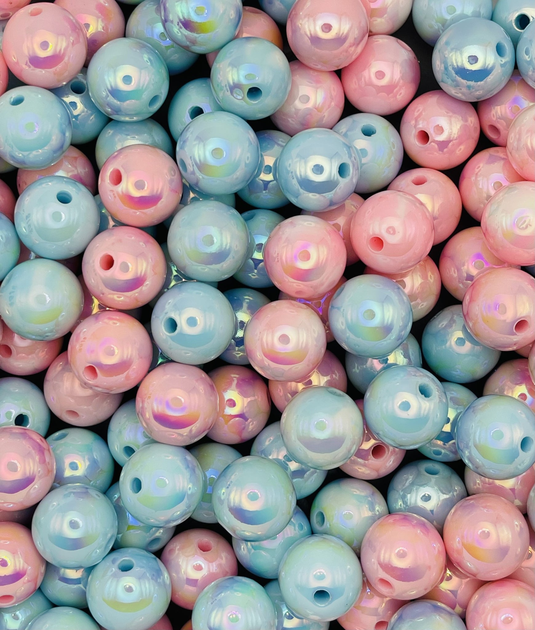 Rainbow Shine Bubblegum Bead Collection – Bold &amp; Glossy Round Beads