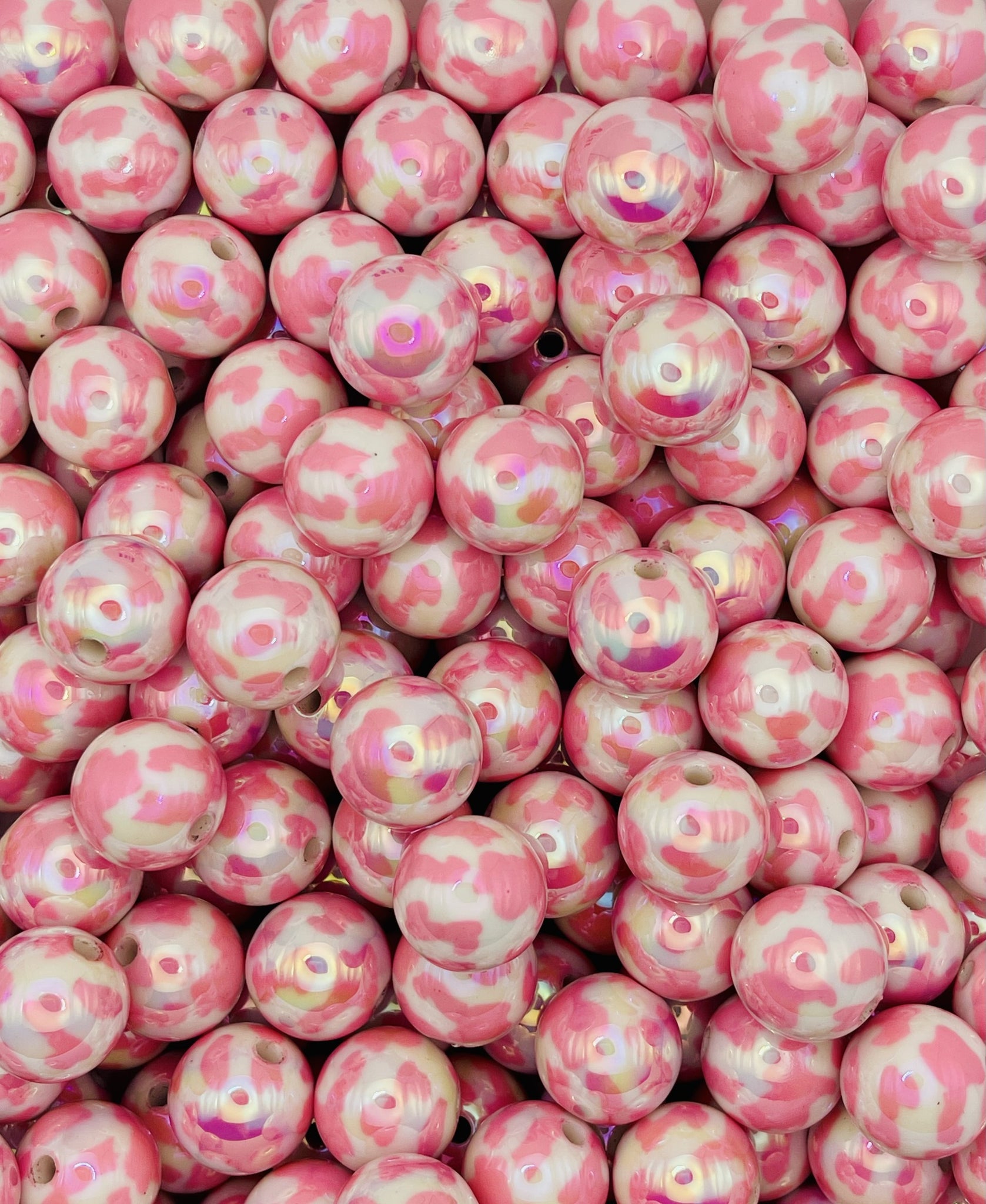 Pink Cow Print Beads