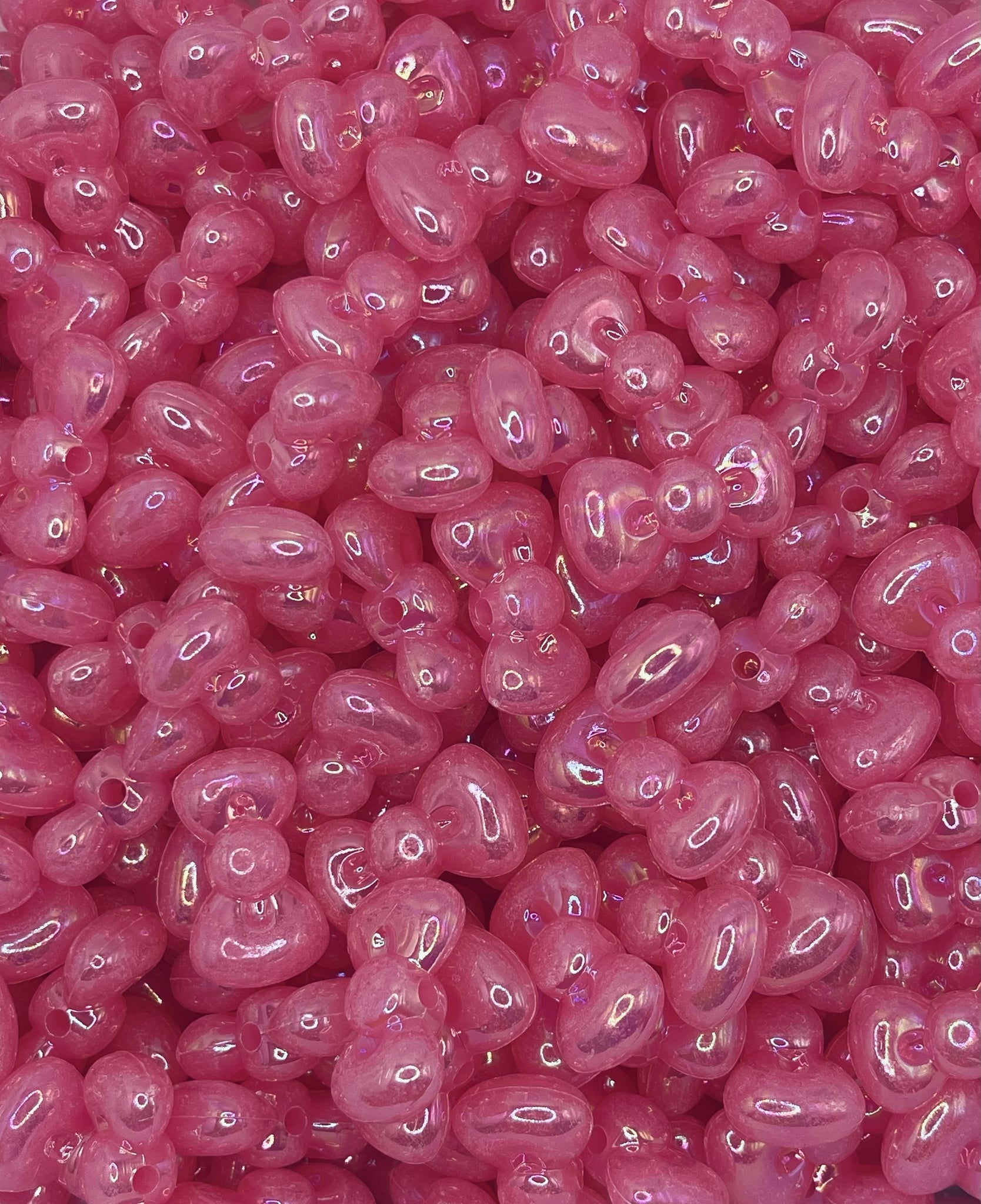 Glossy Pink Bow Beads
