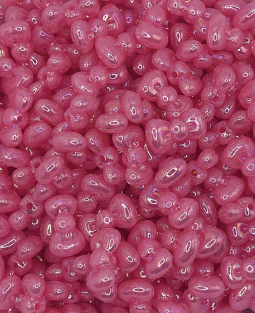 Glossy Pink Bow Beads