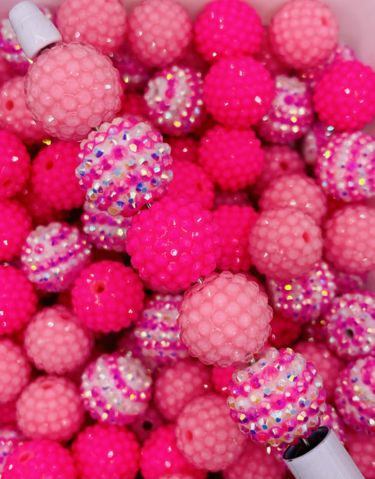 Pinky Pink Bubblegum Bead Mix