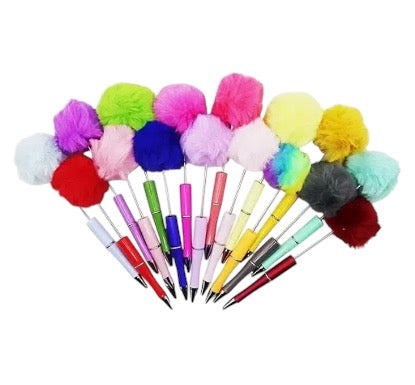 Pom Pom Topper Beadable Pens - Stylish and Fun Customizable Set