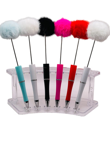 Pom Pom Topper Beadable Pens - Stylish and Fun Customizable Set