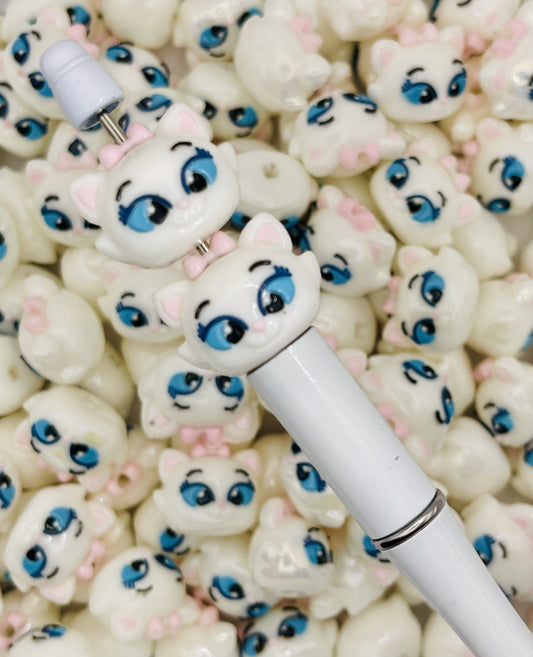 Pretty Kitty Beads – Hand-Painted Cat Face Beads!