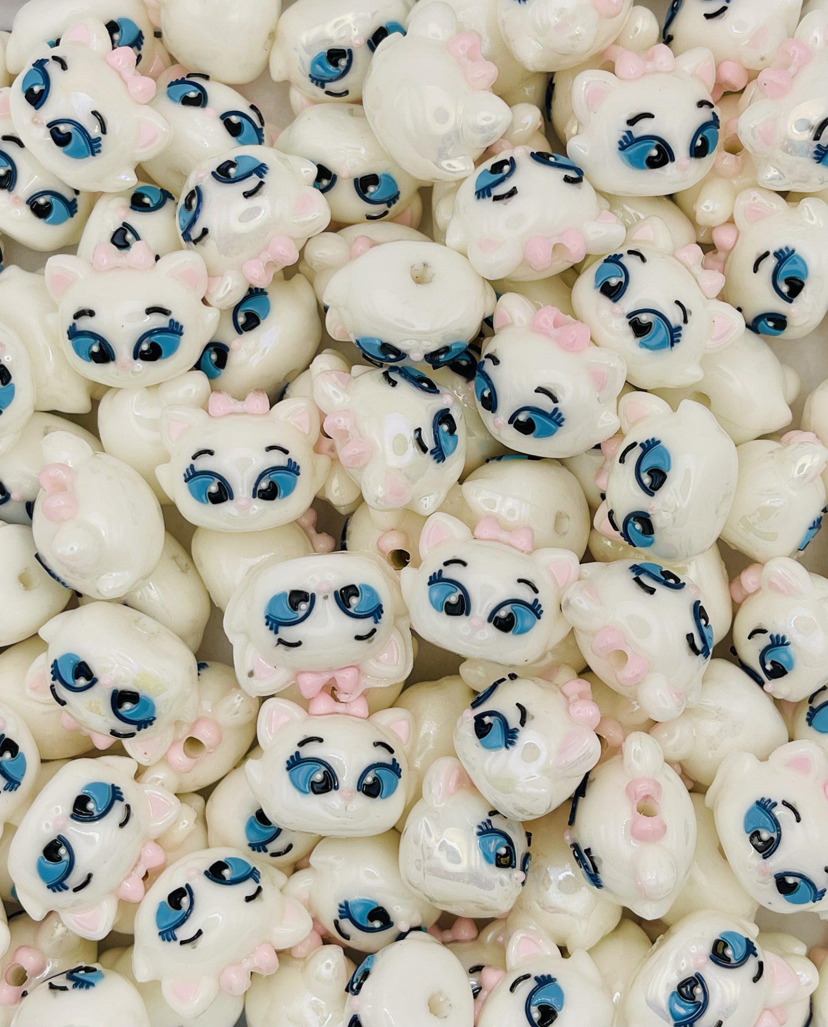 Pretty Kitty Beads – Hand-Painted Cat Face Beads!