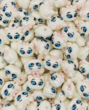 Pretty Kitty Beads – Hand-Painted Cat Face Beads!