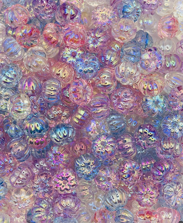 Iridescent Pastel Pumpkin Beads – Shimmering Acrylic Beads for Jewelry & Crafts  Description: