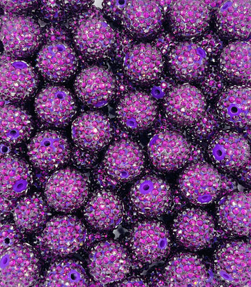 Purple Sparkle Rhinestone Beads