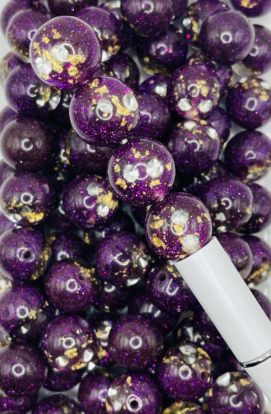 Glitter Beads with Gold Flakes