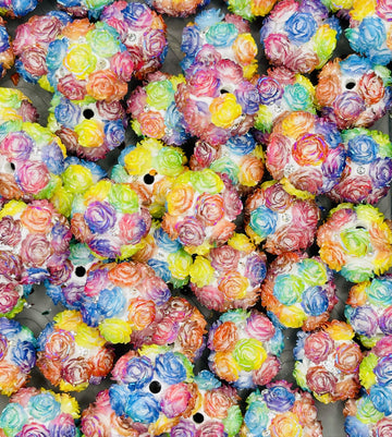 Rainbow Rose Cluster Beads - Colorful Flower Beads