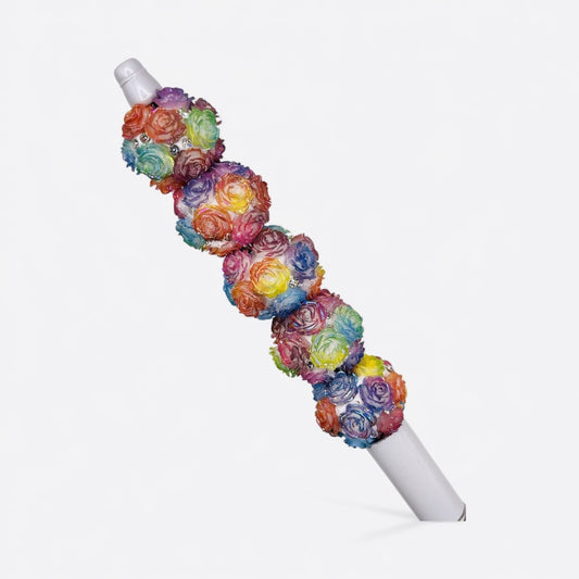 Rainbow Rose Cluster Beads - Colorful Flower Beads