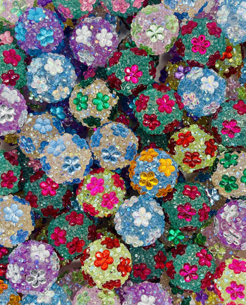 Flower-Accented Sugar Beads – Sparkling Elegance for Creative Projects
