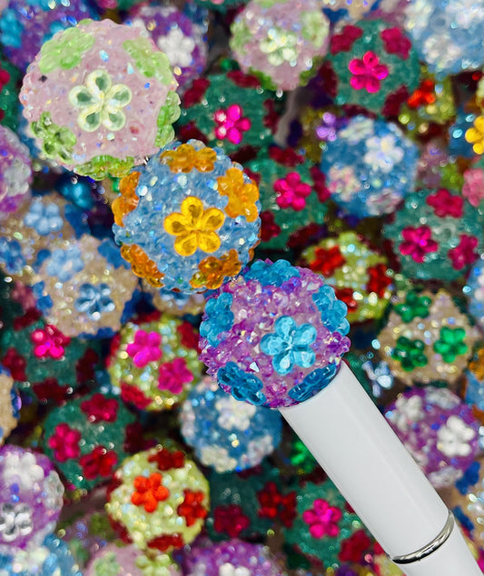 Flower-Accented Sugar Beads – Sparkling Elegance for Creative Projects