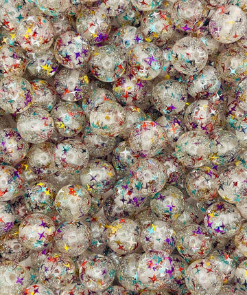 Rainbow Glitter Star Beads