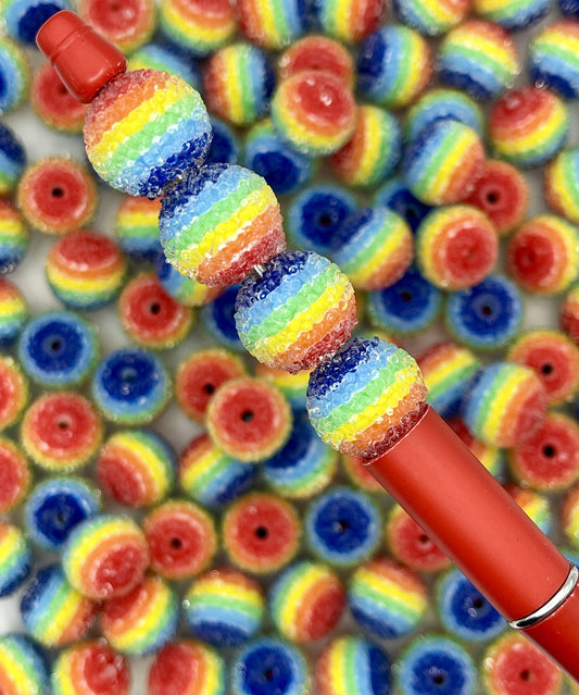 Rainbow Textured Beads – Vibrant & Fun Beads for Jewelry & DIY Crafts