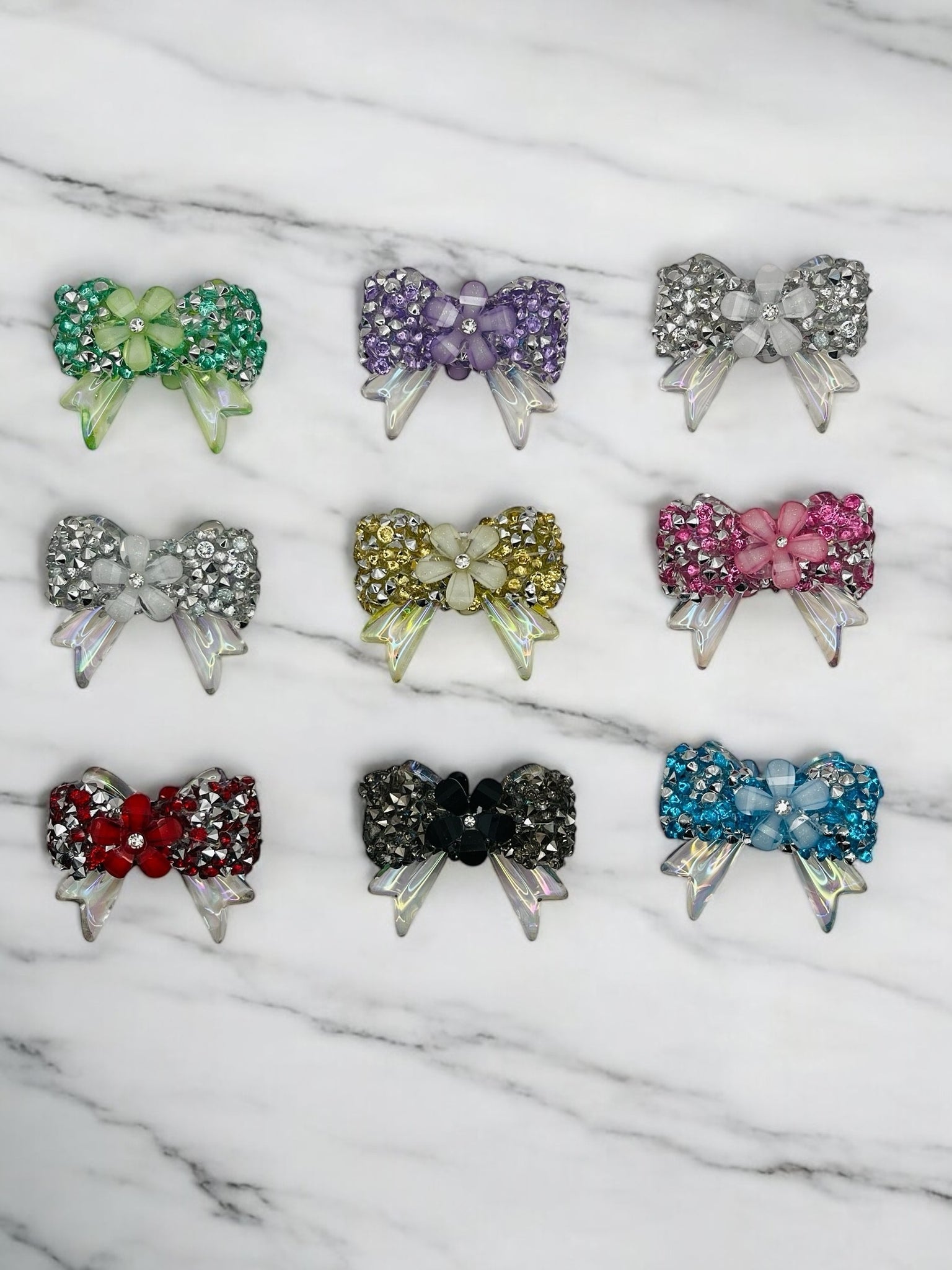 Rhinestone Flower Bow!
