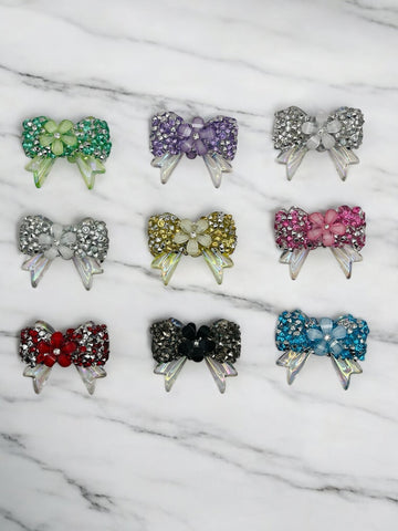 Rhinestone Flower Bow!