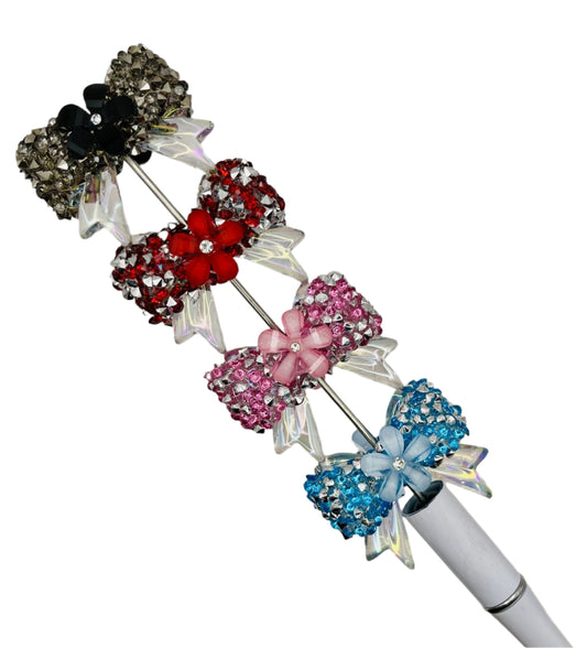 Rhinestone Flower Bow!